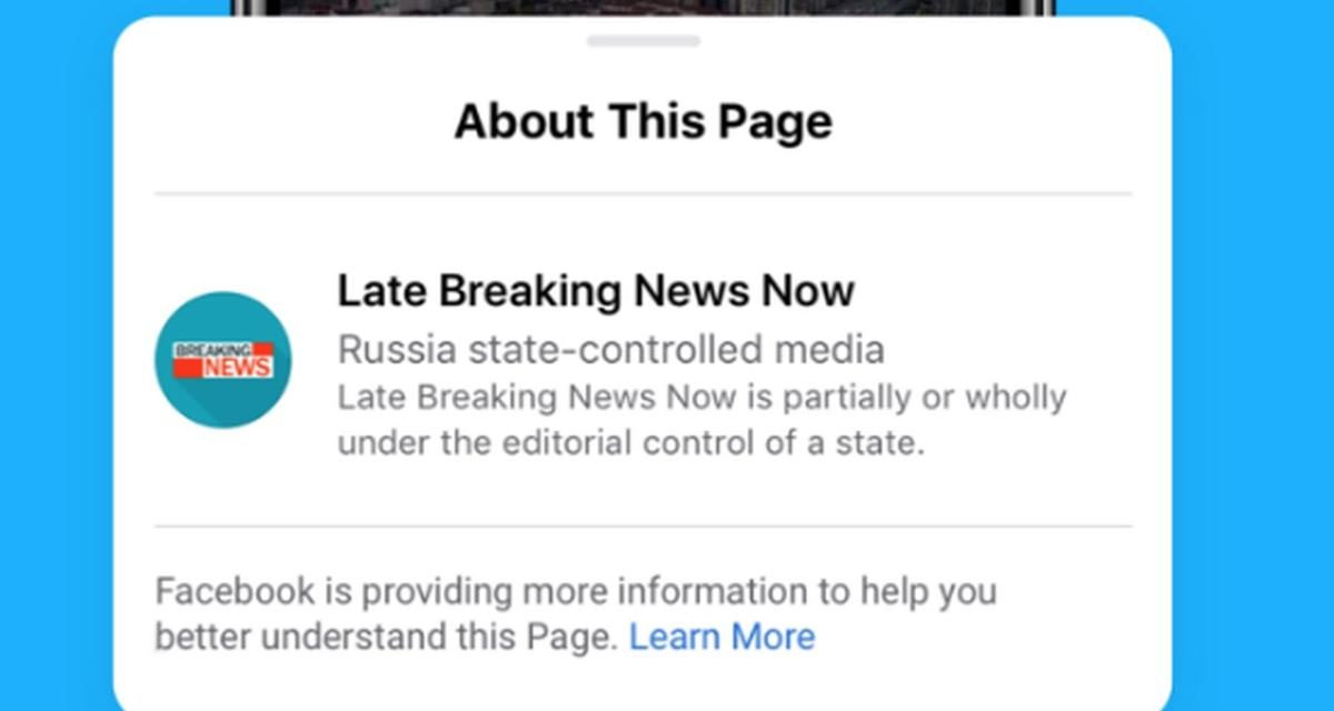 Facebook  apporrà un’etichetta sui post pubblicati da media controllati dai governi